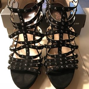 Michael Kors black suede studded metal stilettos